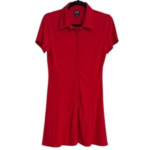 GAP Button Front Short Sleeved Swing Dress